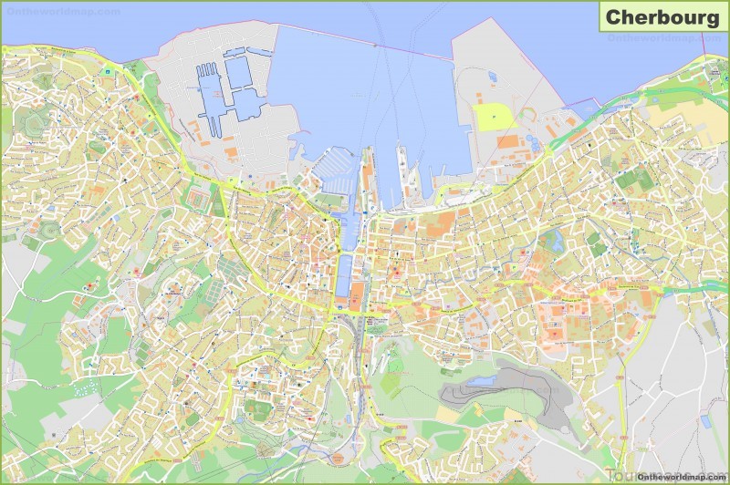map of cherbourg travel guide for tourists 1