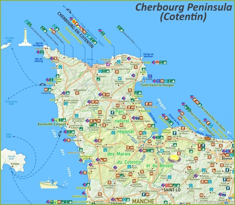 map of cherbourg travel guide for tourists