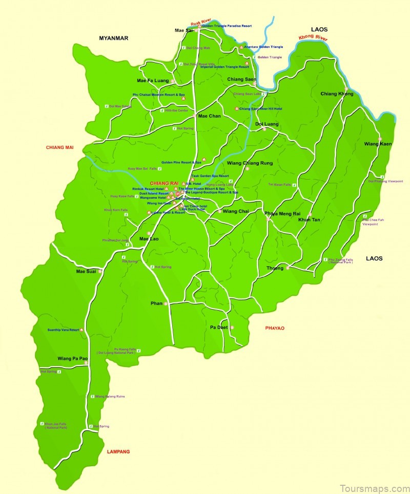 map of chiang rai thailand where to explore for a perfect vacation