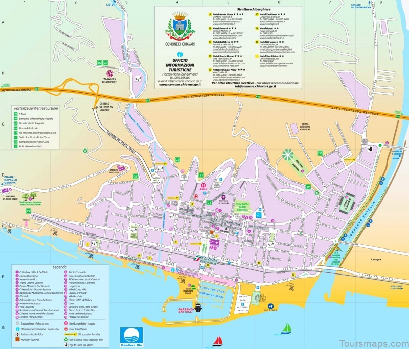 the chiavari travel guide map of chiavari italy 1