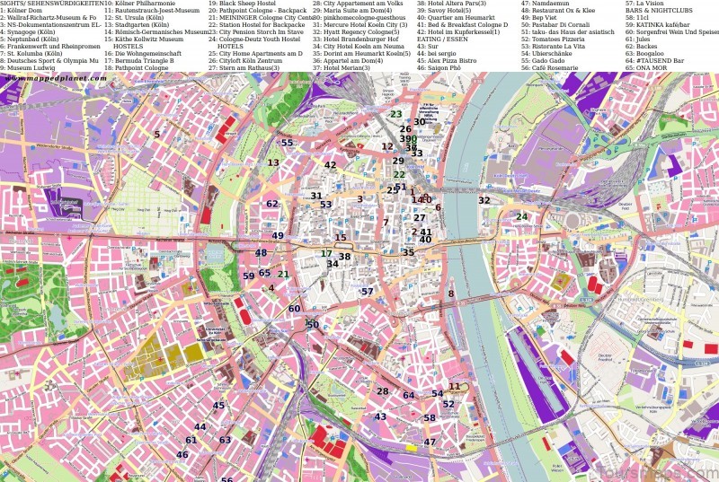 cologne travel guide for tourist map of cologne