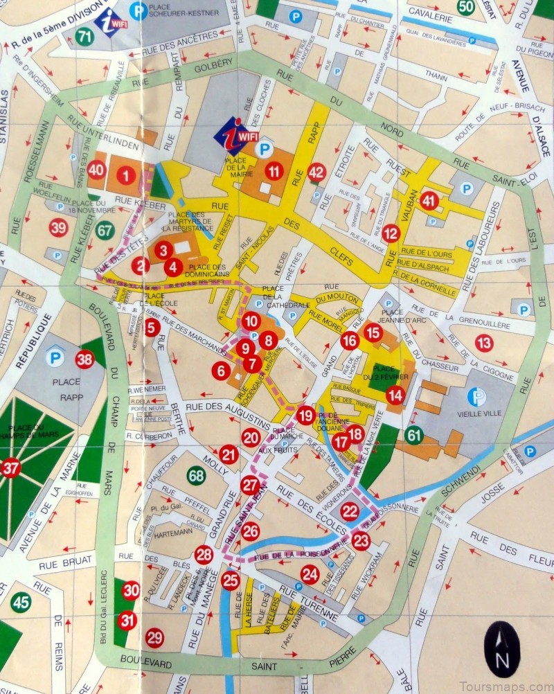 the map of colmar frances most beautiful town