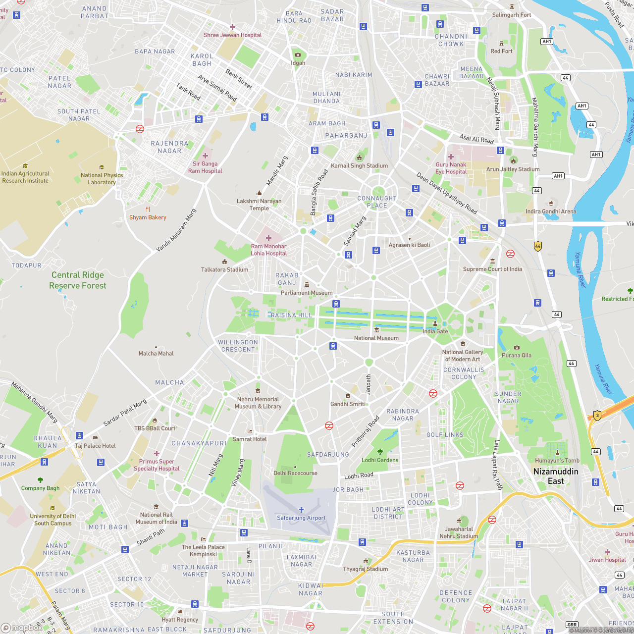 Delhi India Streets Map