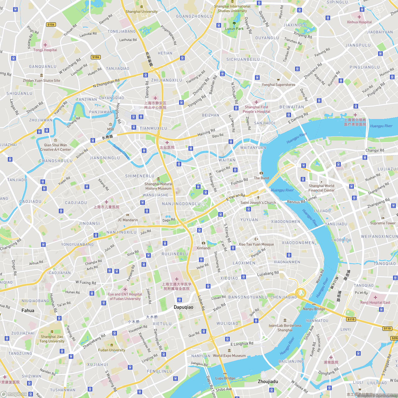 Shanghai China Streets Map