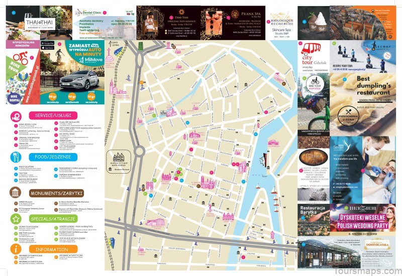 gdansk travel guide for tourist map of gdansk 6