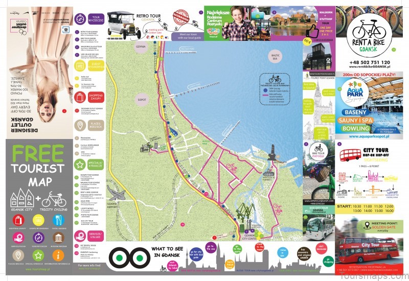 gdansk travel guide for tourist map of gdansk