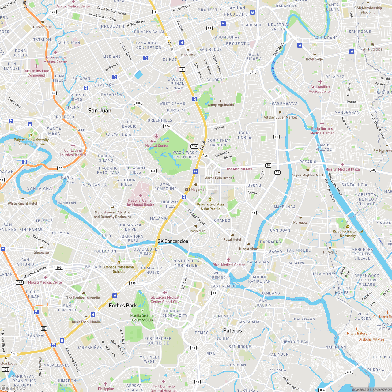 Hotels in Manila Map