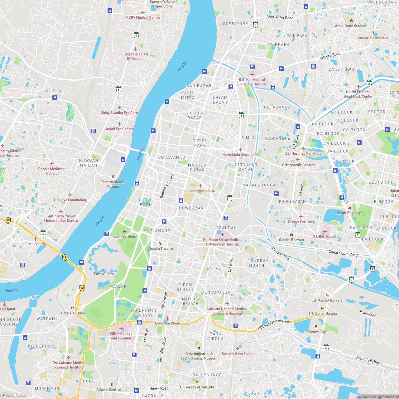 Kolkata Streets Map