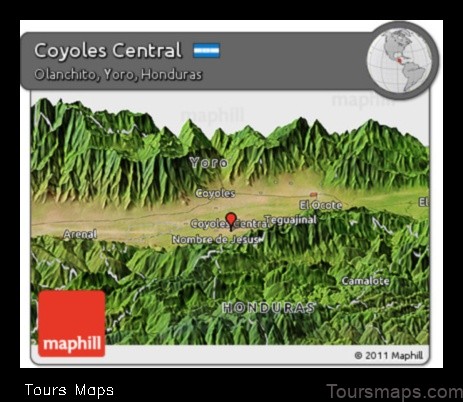 Map of Coyoles Central Honduras: Coyoles Central Honduras: Exploring the Heart of Central America on the Map