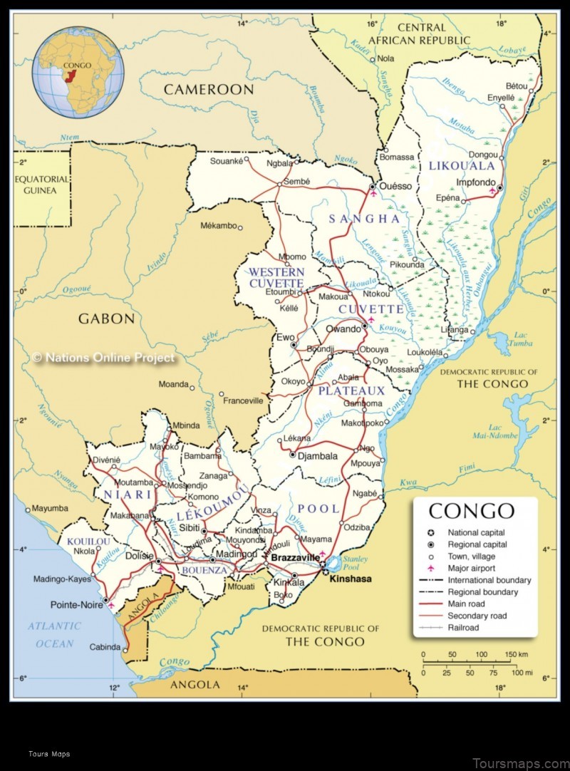 Map of Republic Of The Congo: Navigating the Congo: A Detailed Map Journey through the Republic Of The Congo