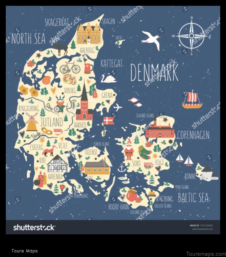 Map of Denmark: Denmark Mapped: A Journey through the Nordic Wonderland on the Map