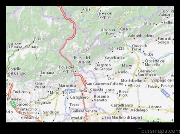 Map of Borso del Grappa Italy