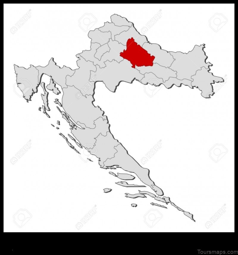 Map of Bjelovar Croatia