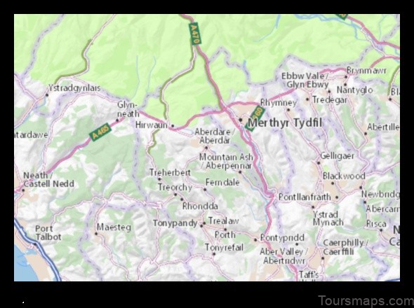 Map of Aberdare United Kingdom