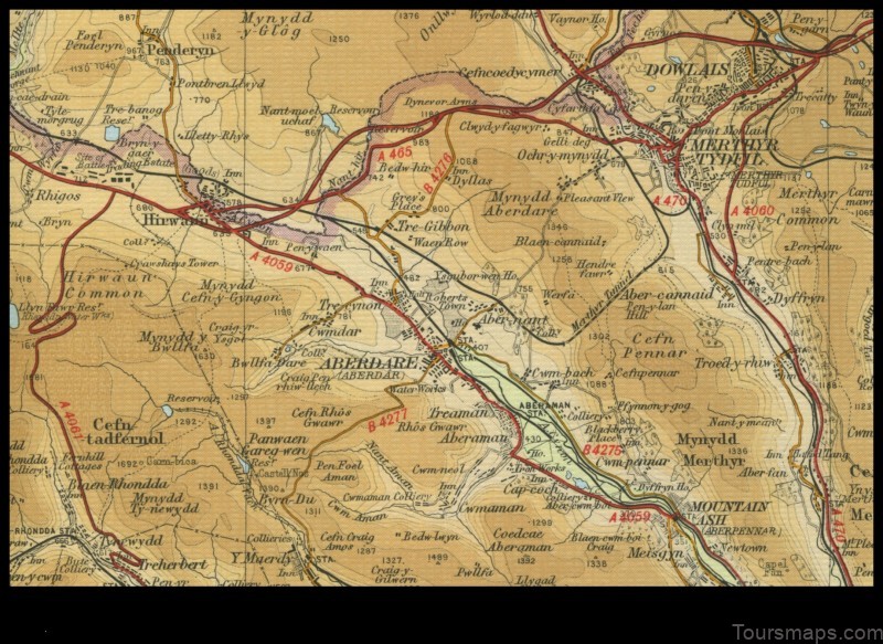 Map of Aberdare United Kingdom