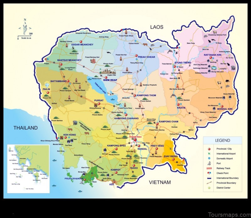 Map of Andoung Meas Cambodia