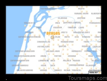 Map of Aradas Portugal