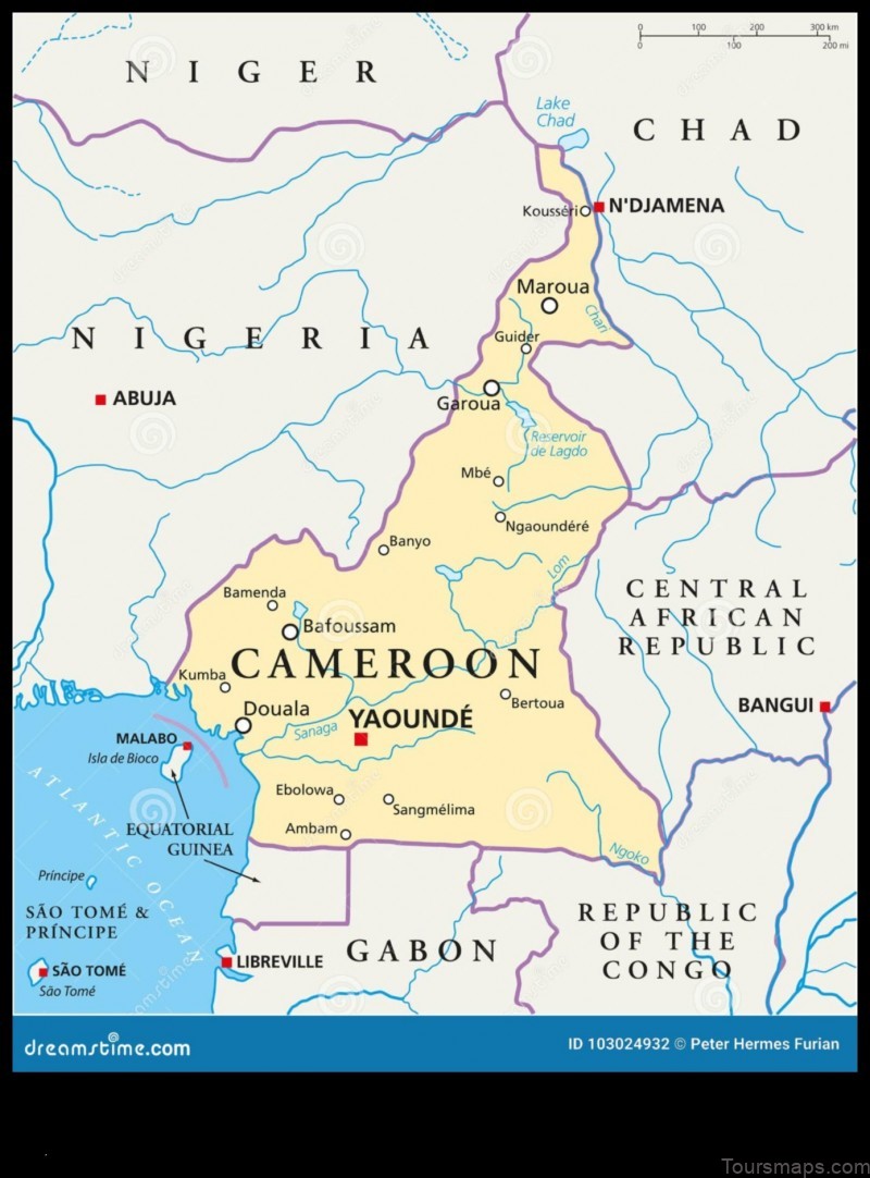 Map of Bafoussam Cameroon