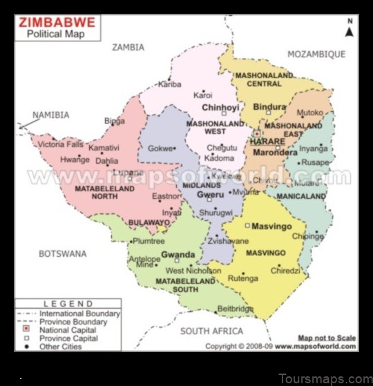 Map of Bulawayo Zimbabwe