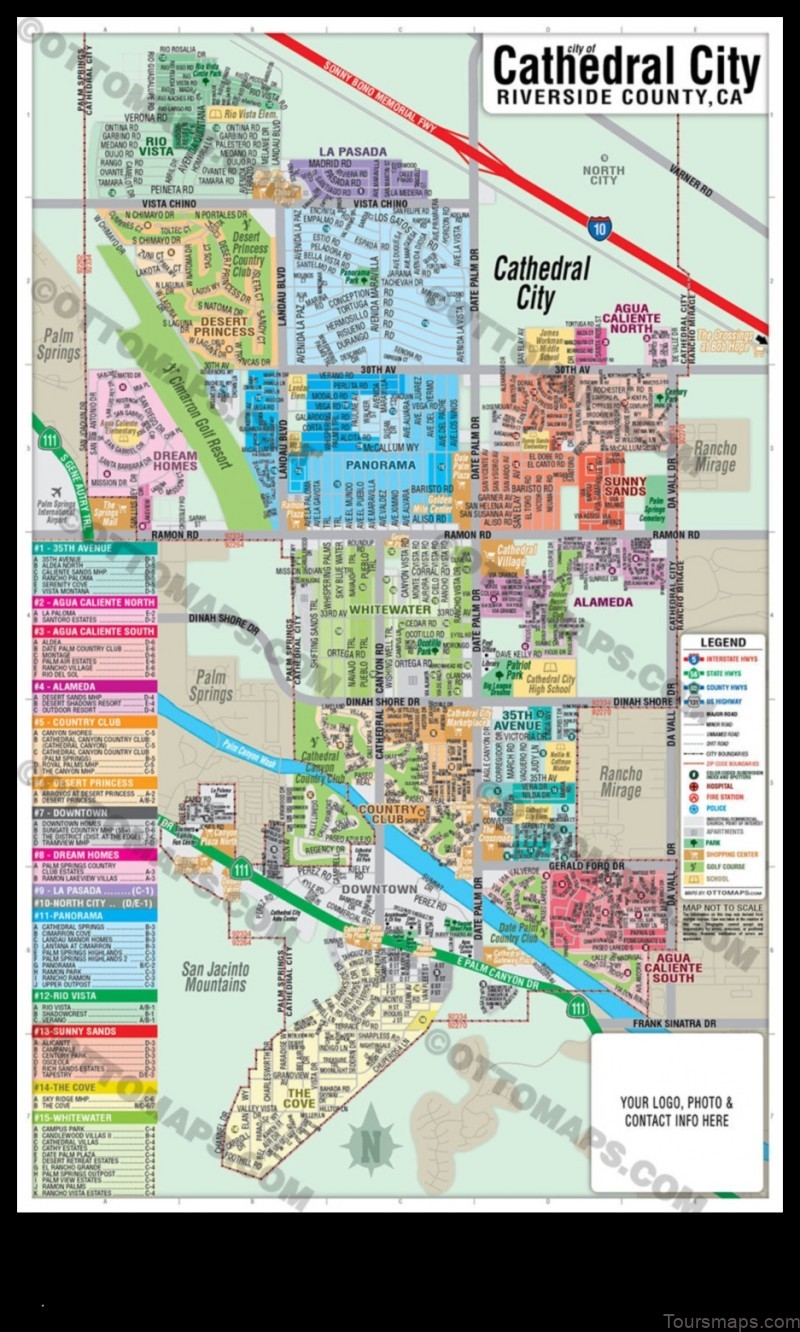 cathedral city california a detailed map