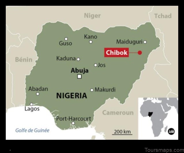 Map of Chibok Nigeria