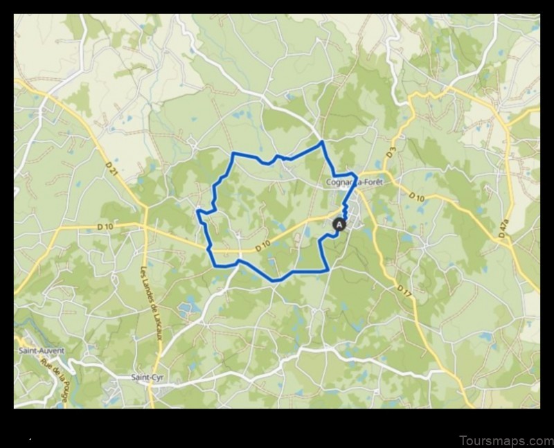 Map of Cognac-la-Forêt France