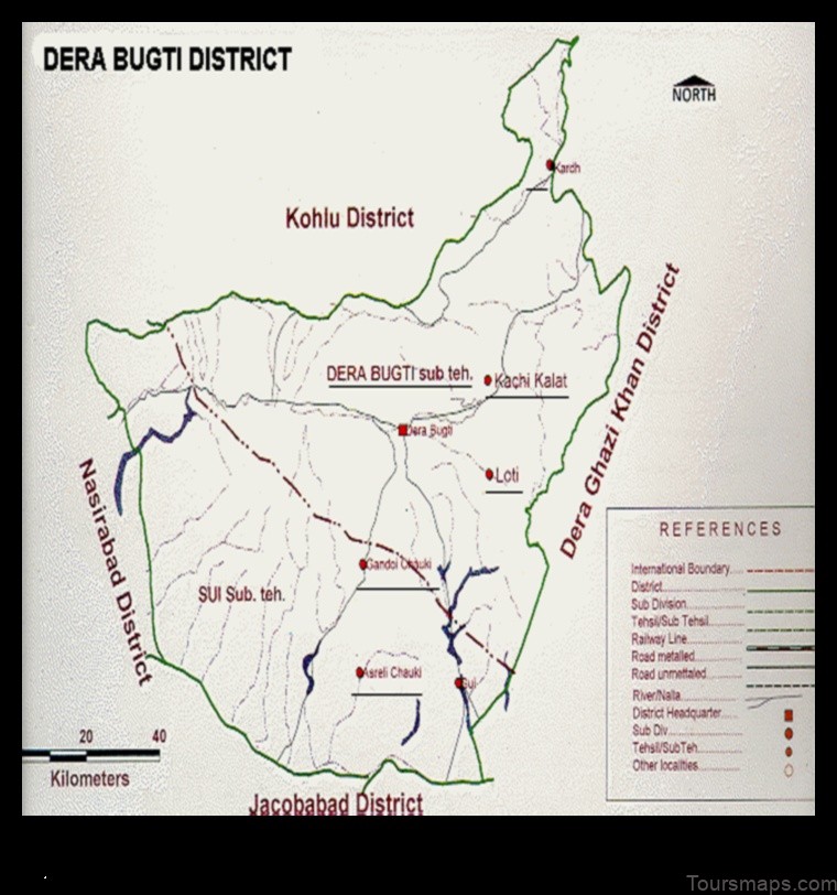 Map of Dera Bugti Pakistan