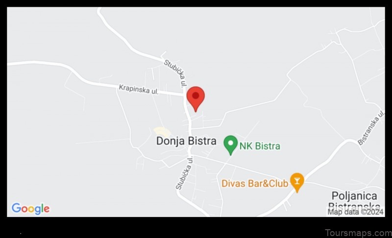 Map of Donja Bistra Croatia