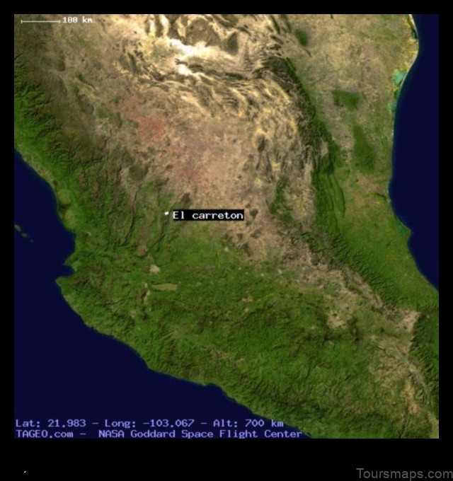 Map of El Carretón Mexico