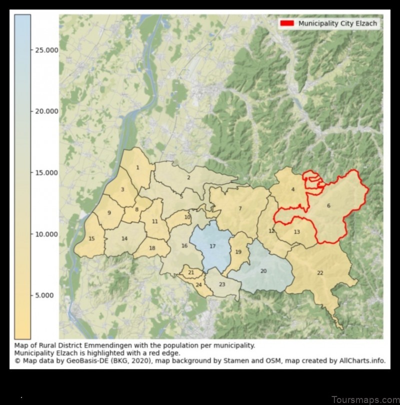 Map of Elzach Germany