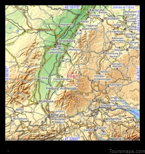 Map of Elzach Germany