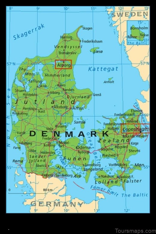 Map of Aalborg Denmark