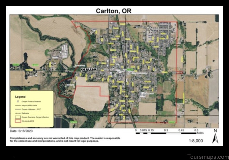 Map of Carlton United States