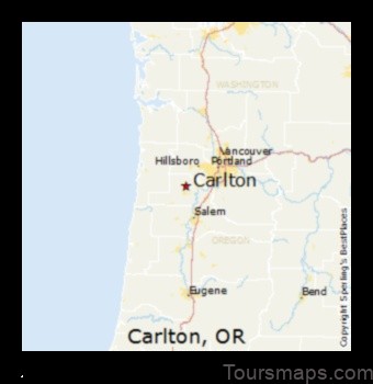 Map of Carlton United States