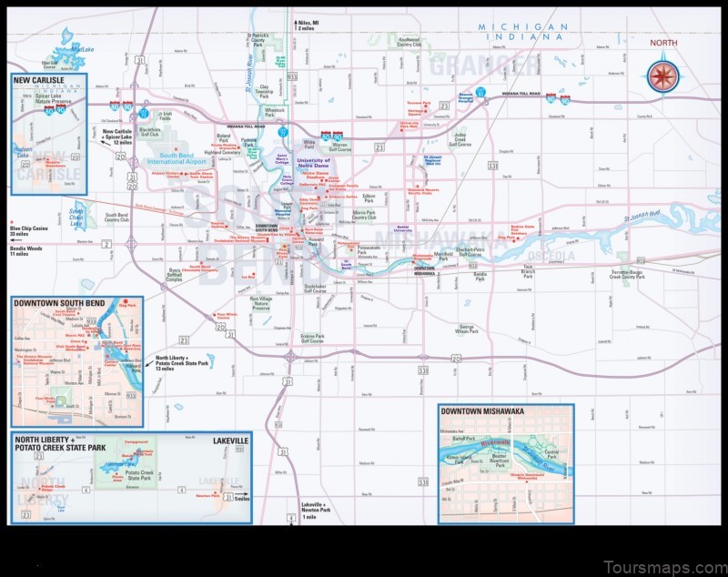 Map of South Bend United States