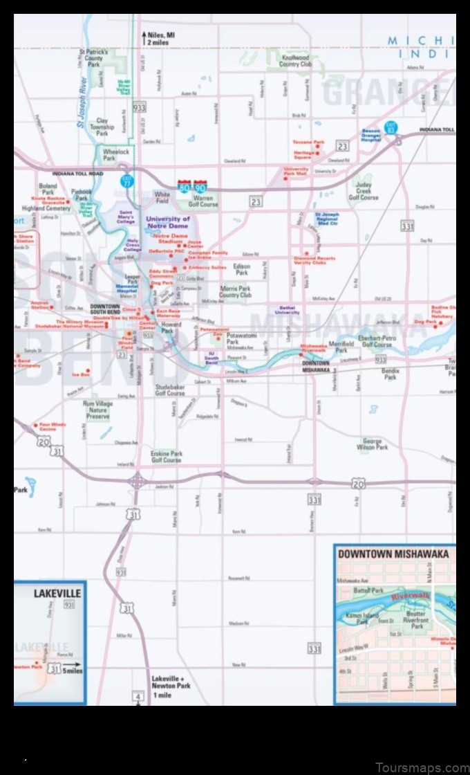 Map of South Bend United States