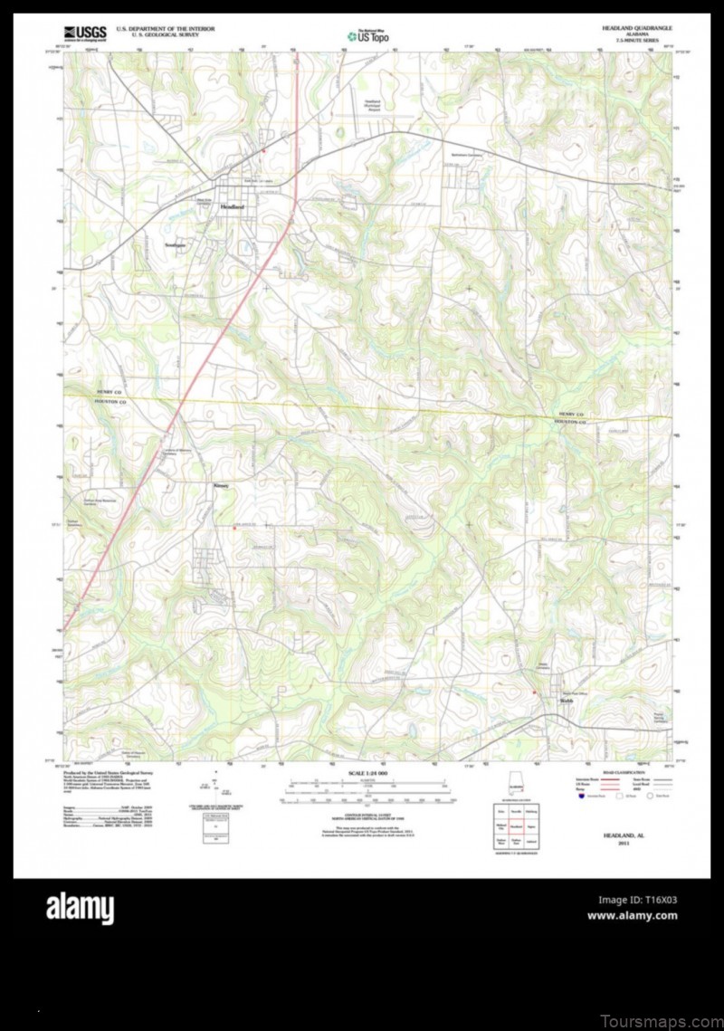 Map of Headland United States