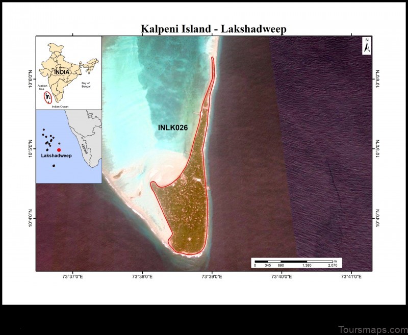 kalpeni a map of the island