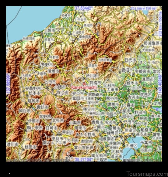 Map of Kanekomachi Japan