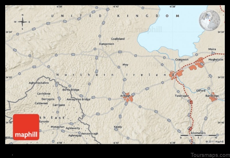 Map of Keady United Kingdom