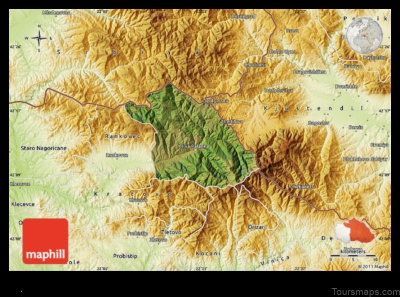 Map of Kriva Palanka Macedonia, The former Yugoslav Rep. of