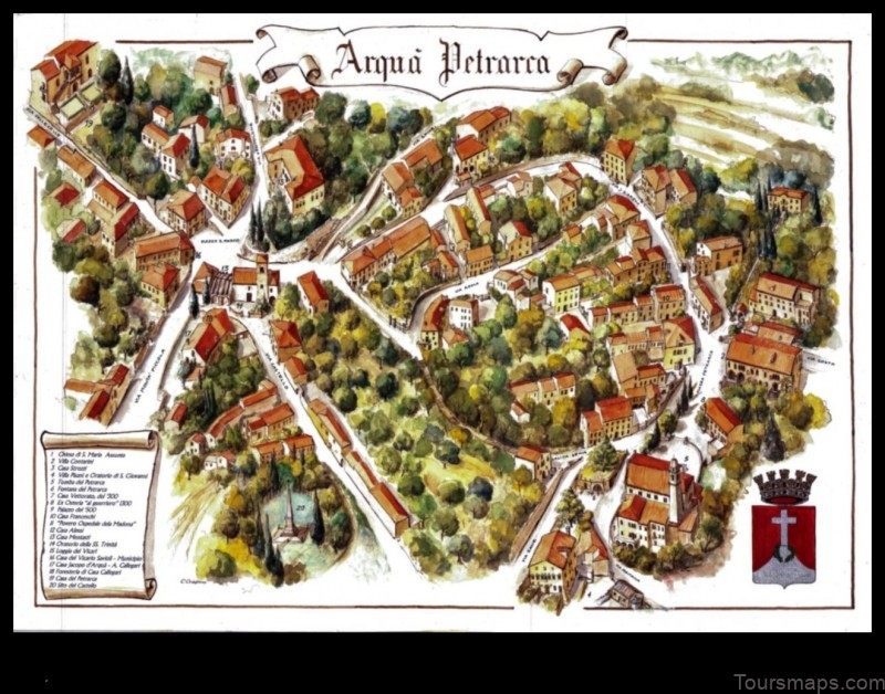 Map of Arquà Petrarca Italy