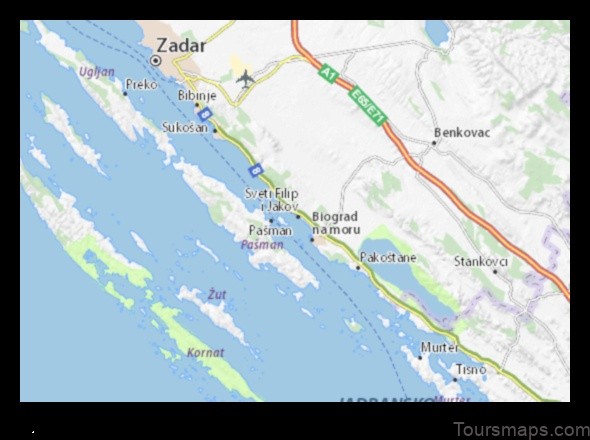 Map of Sveti Filip i Jakov Croatia