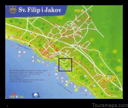 Map of Sveti Filip i Jakov Croatia