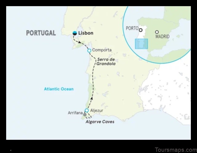 Map of Montalvo Portugal