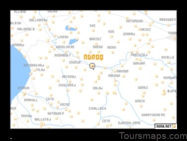 Map of Ndroq Albania