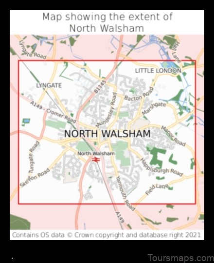 Map of North Walsham United Kingdom