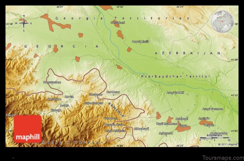 Map of Noyemberyan Armenia