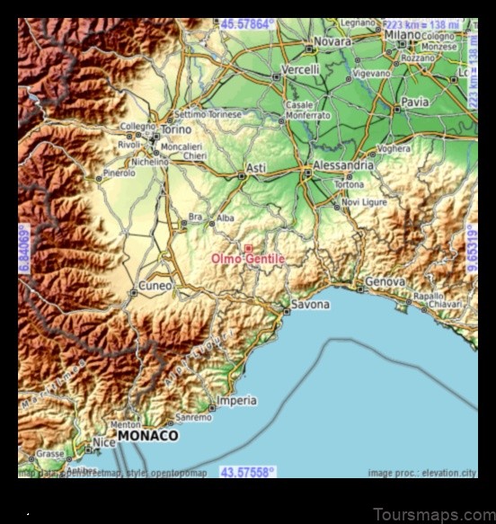 olmo gentile italy a detailed map