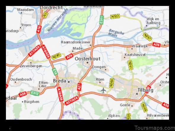 Map of Oosterhout Netherlands